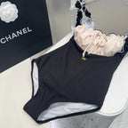 25 Ribbon Pink Chest One-piece Swimsuit