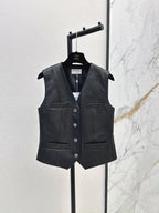 25fw leather vest