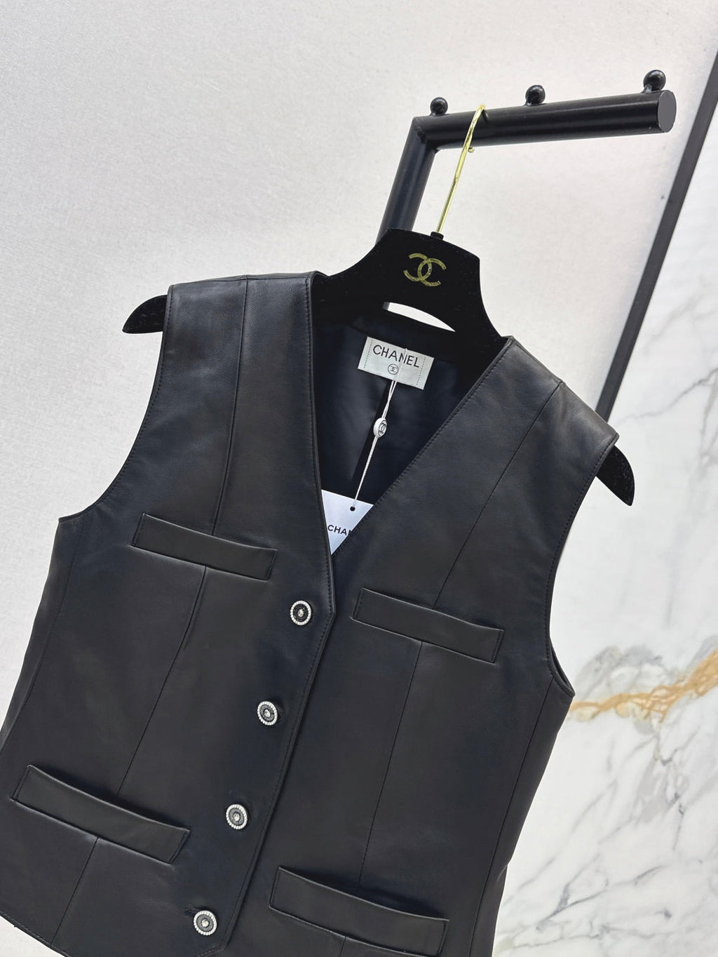25fw leather vest