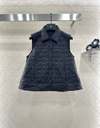 25fw new A-line rattan check cotton vest